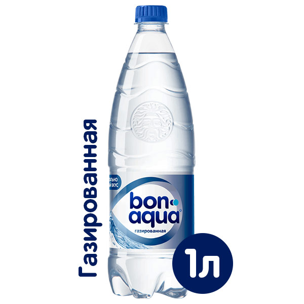 Вода питьевая BONAQUA 1л, газ 